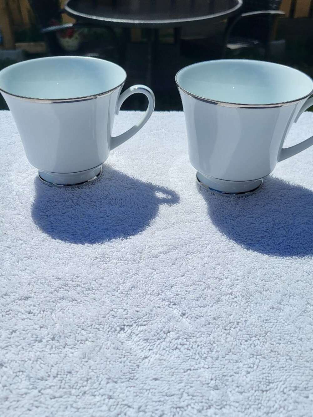 Pair of Noritake “Spectrum 2983” FOOTED CUPS Contemporary Fine China, Sri Lanka